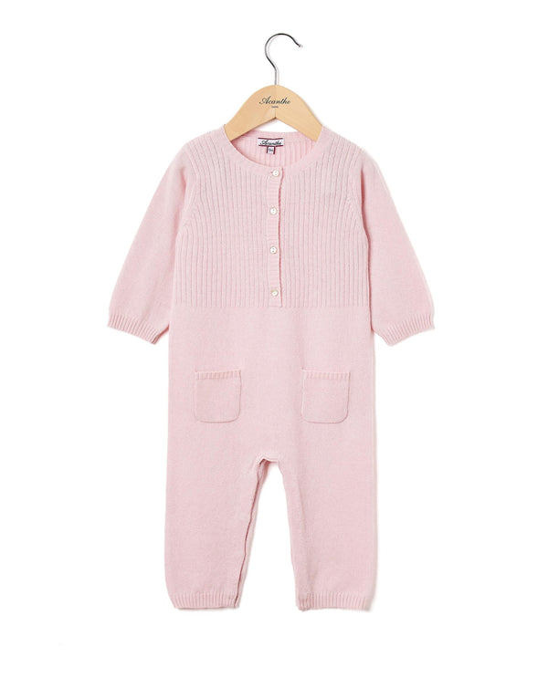 combi torsade Naissance 90 laine-10 cachemire Rose pâle