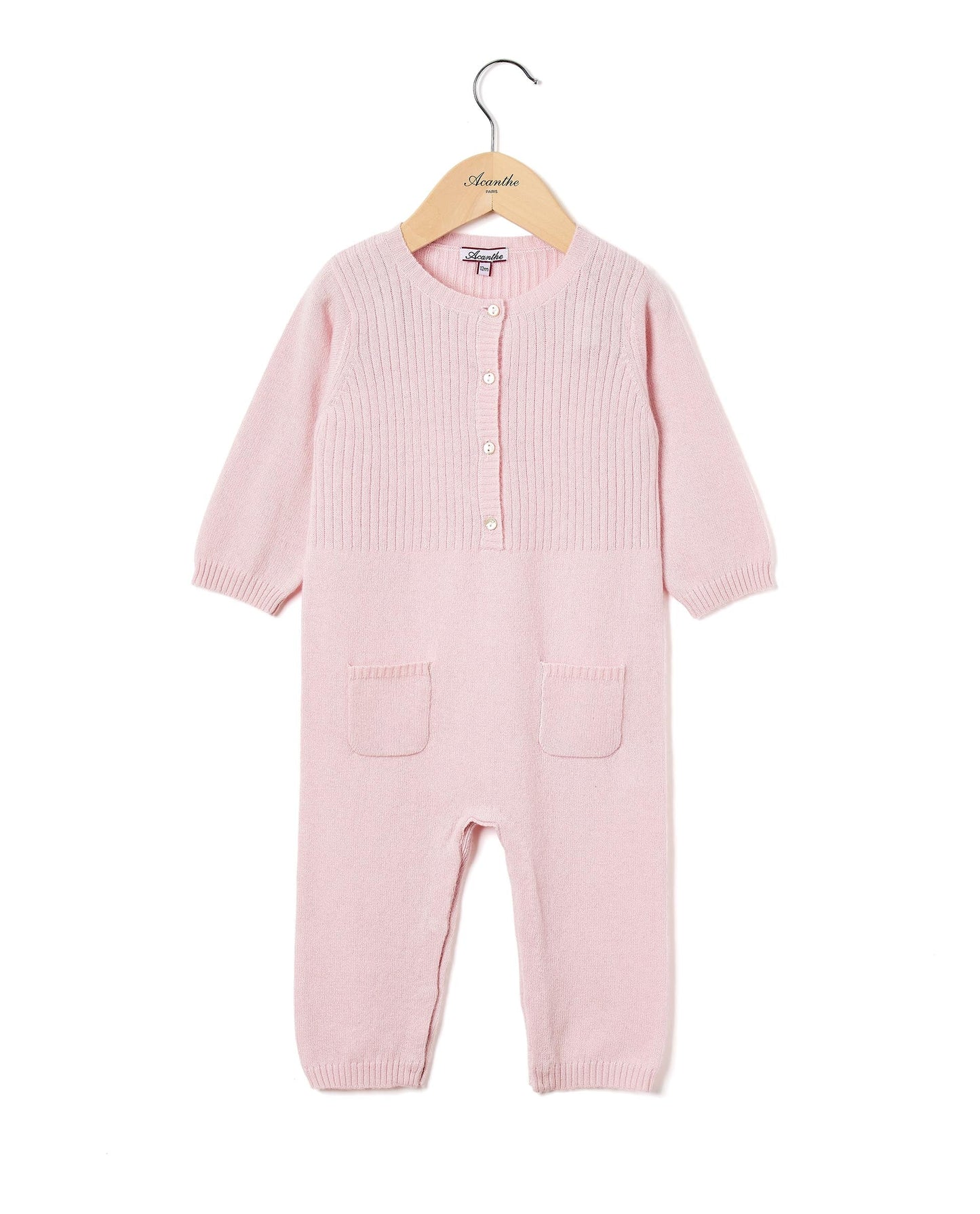 combi torsade Naissance 90 laine-10 cachemire Rose pâle