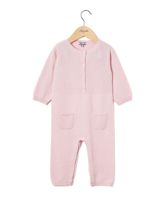 combi torsade Naissance 90 laine-10 cachemire Rose pâle