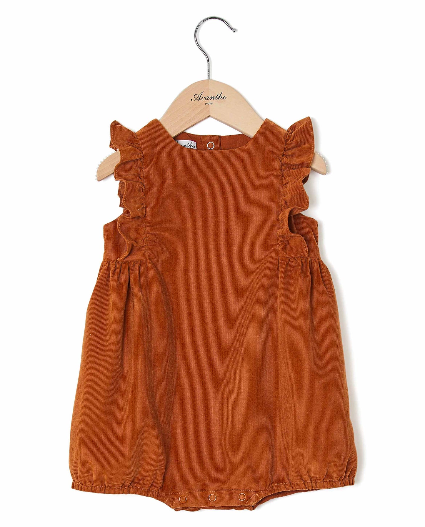 barboteuse volant velours caramel