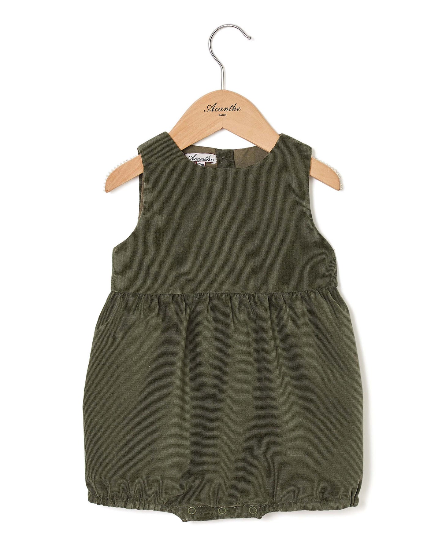 barboteuse velours kaki