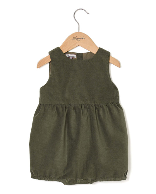 barboteuse velours kaki