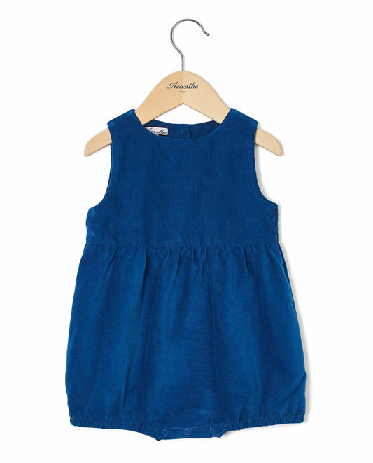 barboteuse velours bleu