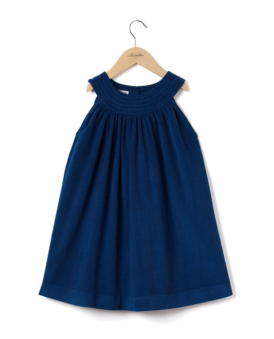 robe trapèze velours  Bleu