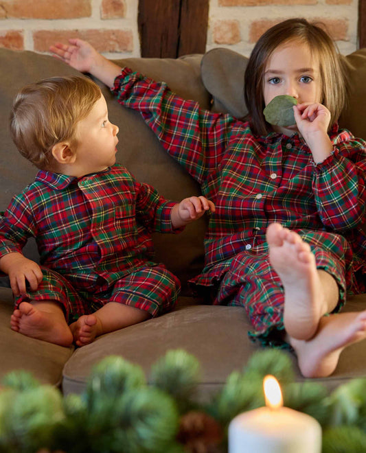 pyjama ml écossais rouge/vert