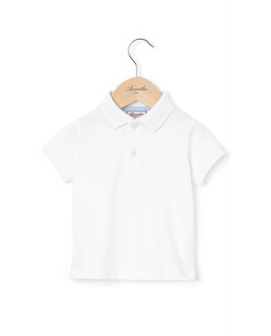 Polo jersey blanc