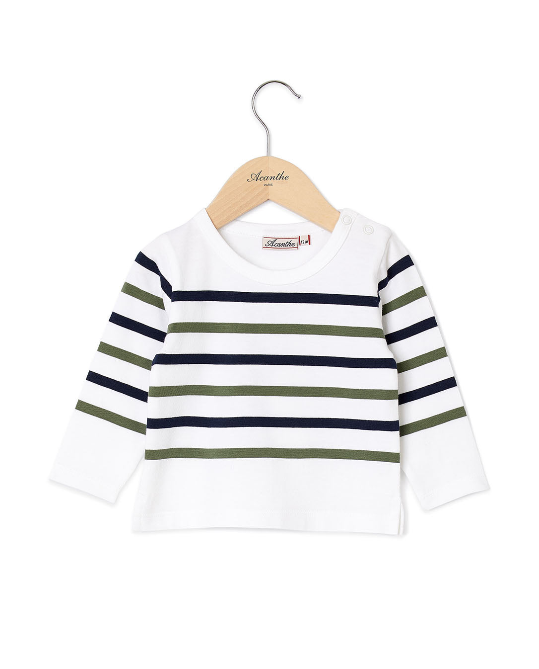 Marinière rayée blanc/marine/kaki