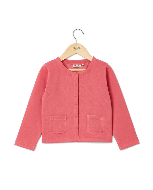 Cardigan sweat framboise