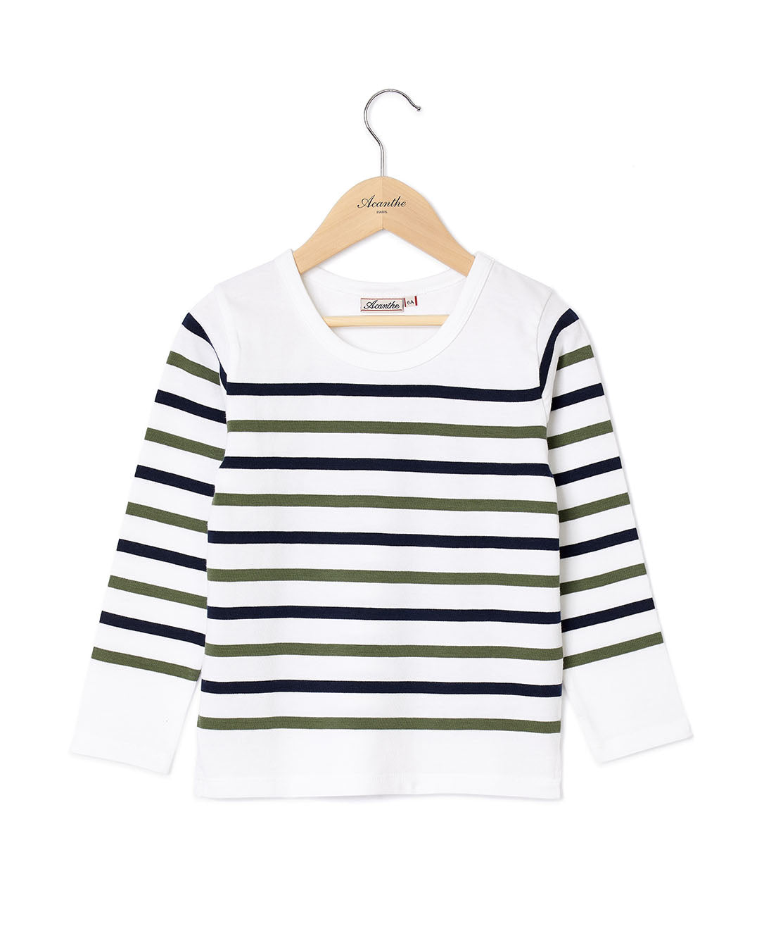 Marinière rayée blanc/marine/kaki