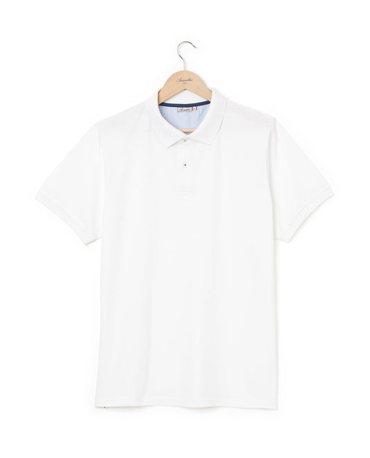Polo jersey manches courtes blanc