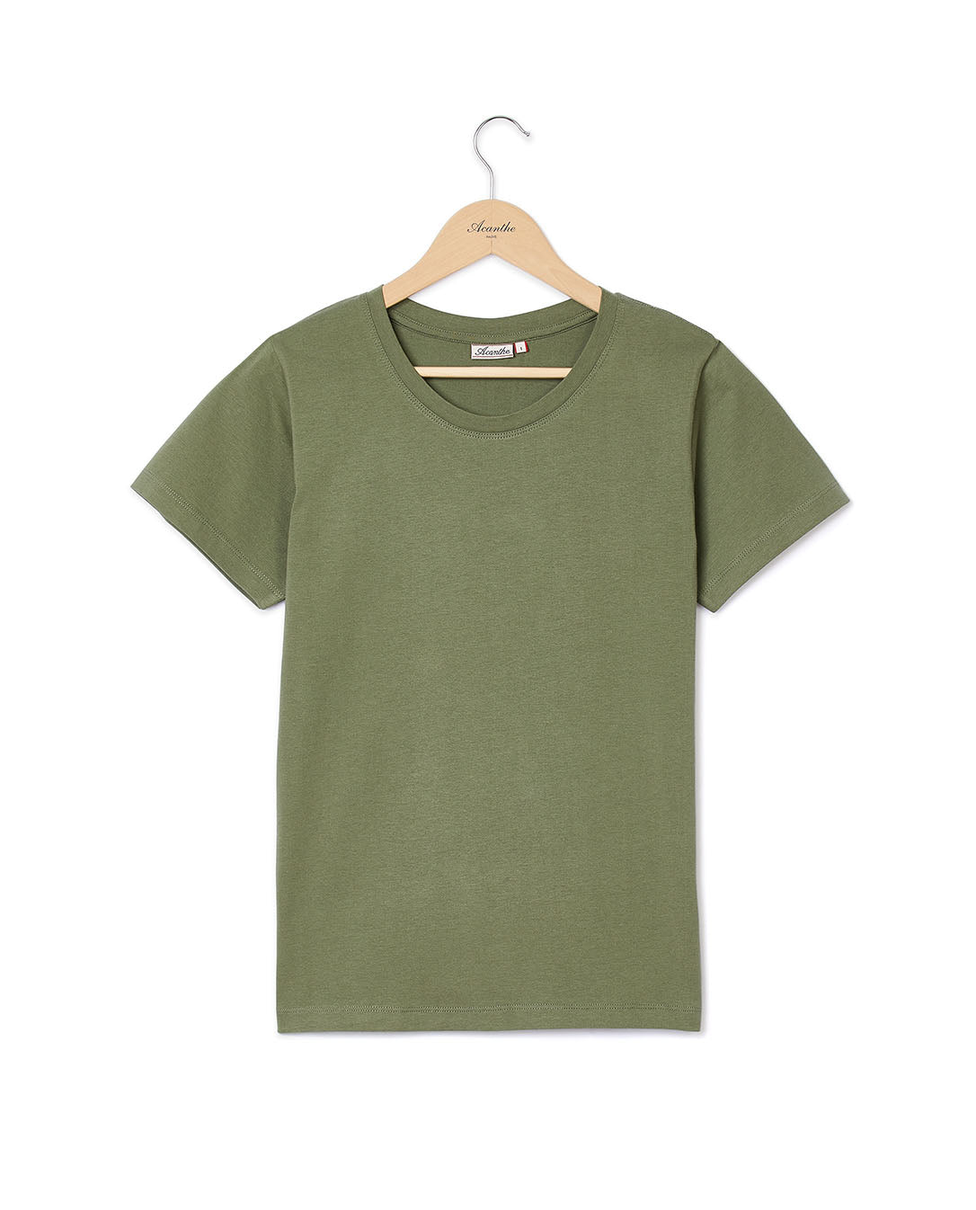 Tee shirt col rond coton kaki