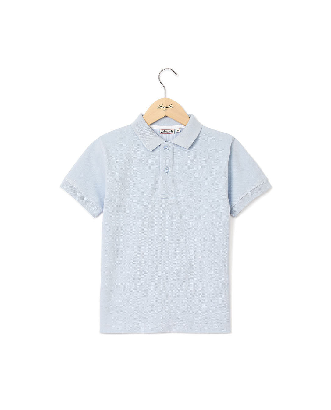 Polo piqué manches courtes ciel