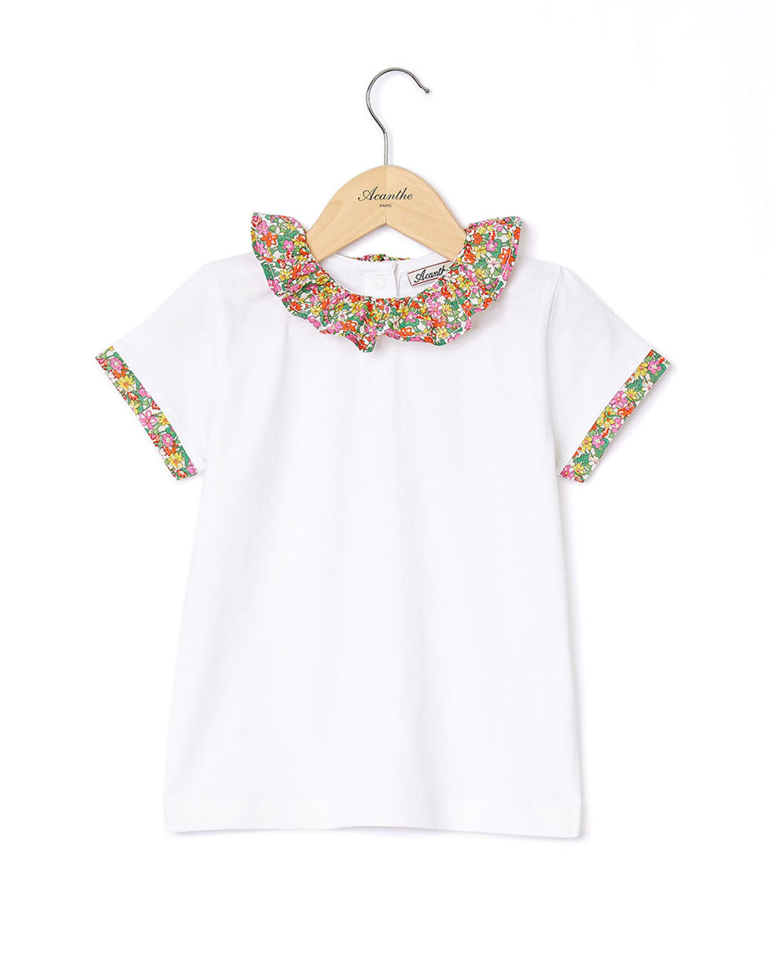 T-shirt col volanté en tissu Liberty Isla Rose Gates