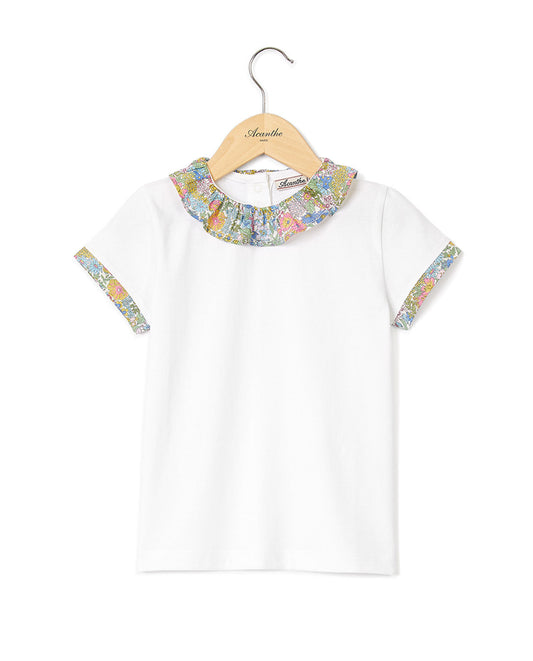 T-shirt col volanté en tissu Liberty Margaret Annie