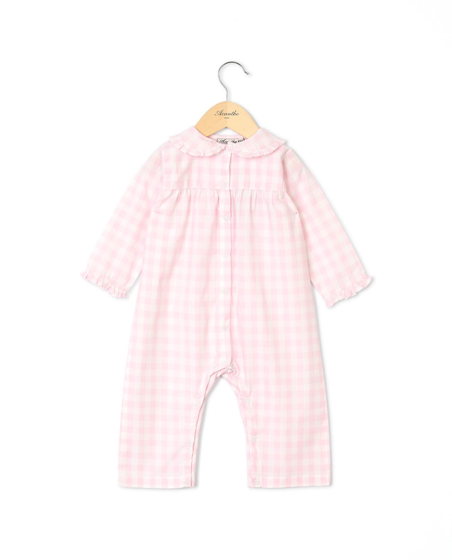 Pyjama combinaison vichy rose pâle