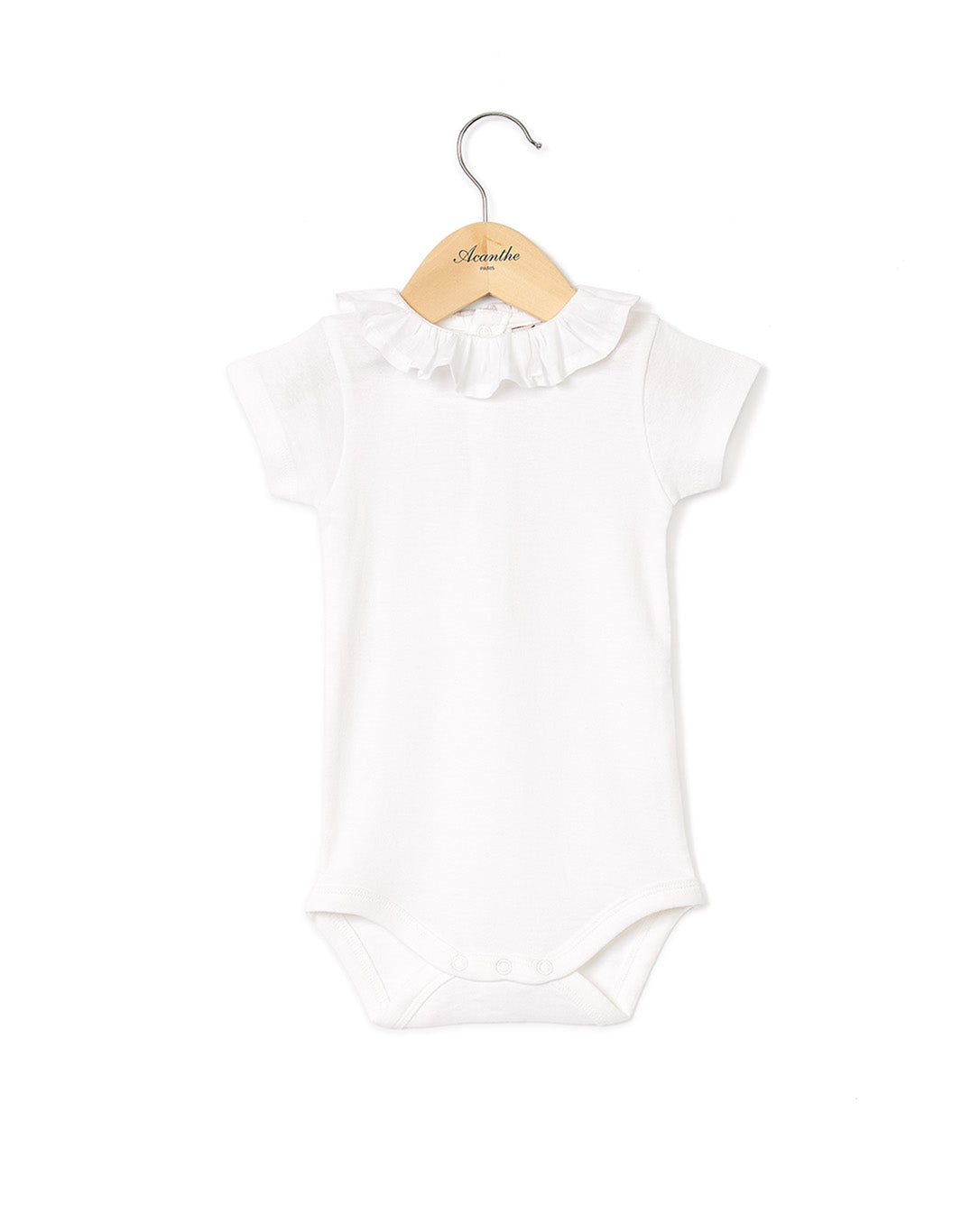 Body blanc col volanté