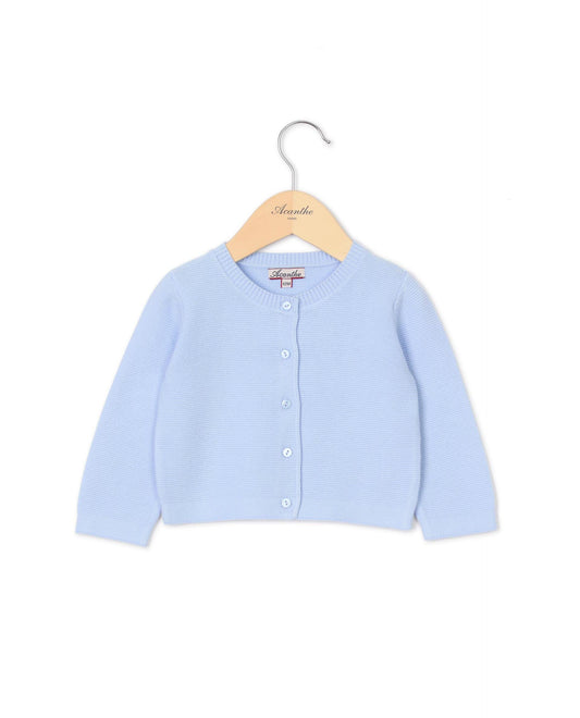 Cardigan point mousse ciel
