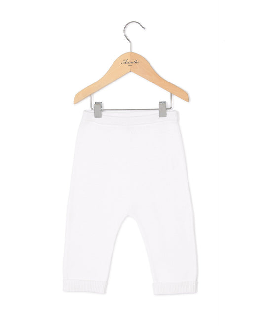 Pantalon point mousse sans pieds blanc