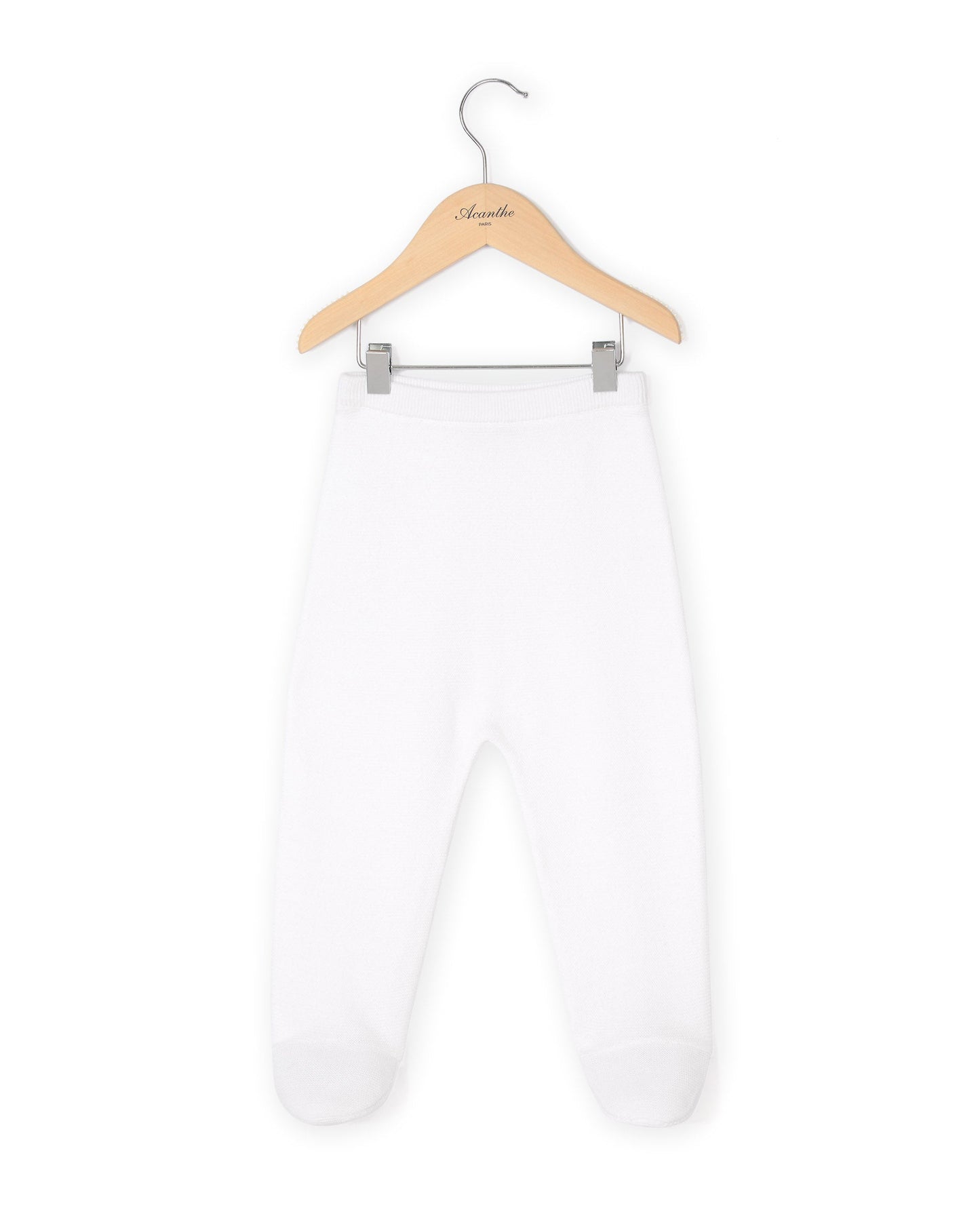 Pantalon point mousse avec pieds blanc