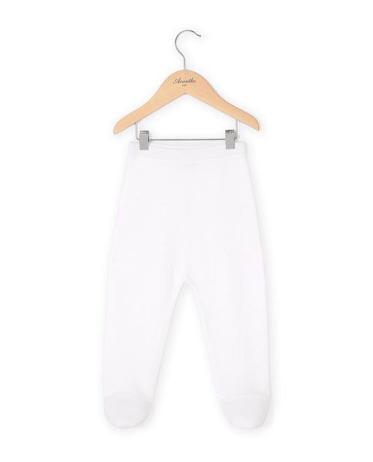 Pantalon point mousse avec pieds blanc