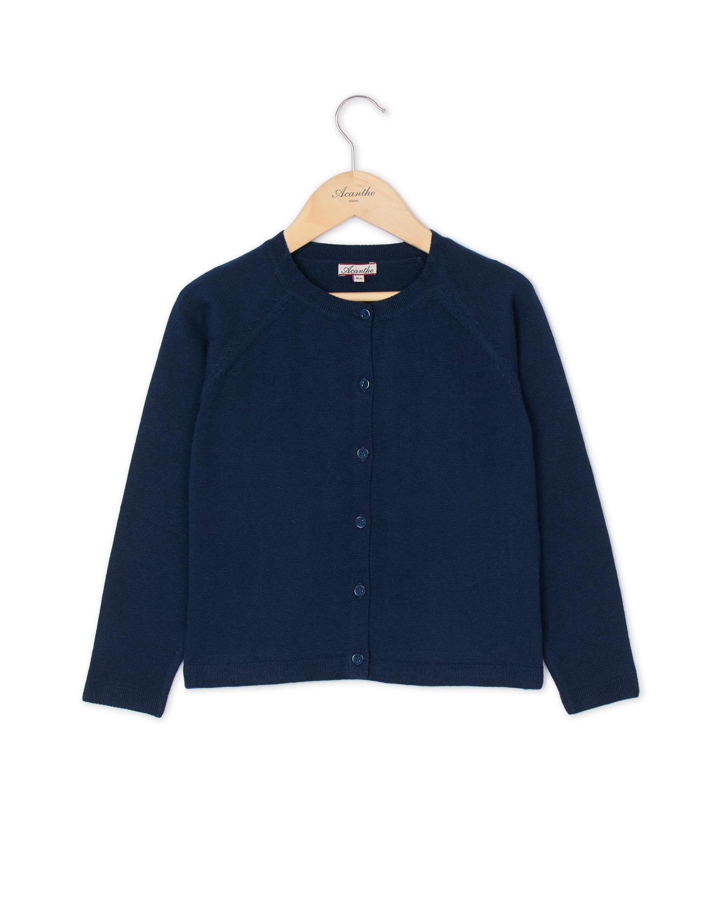 Cardigan finition point de riz marine