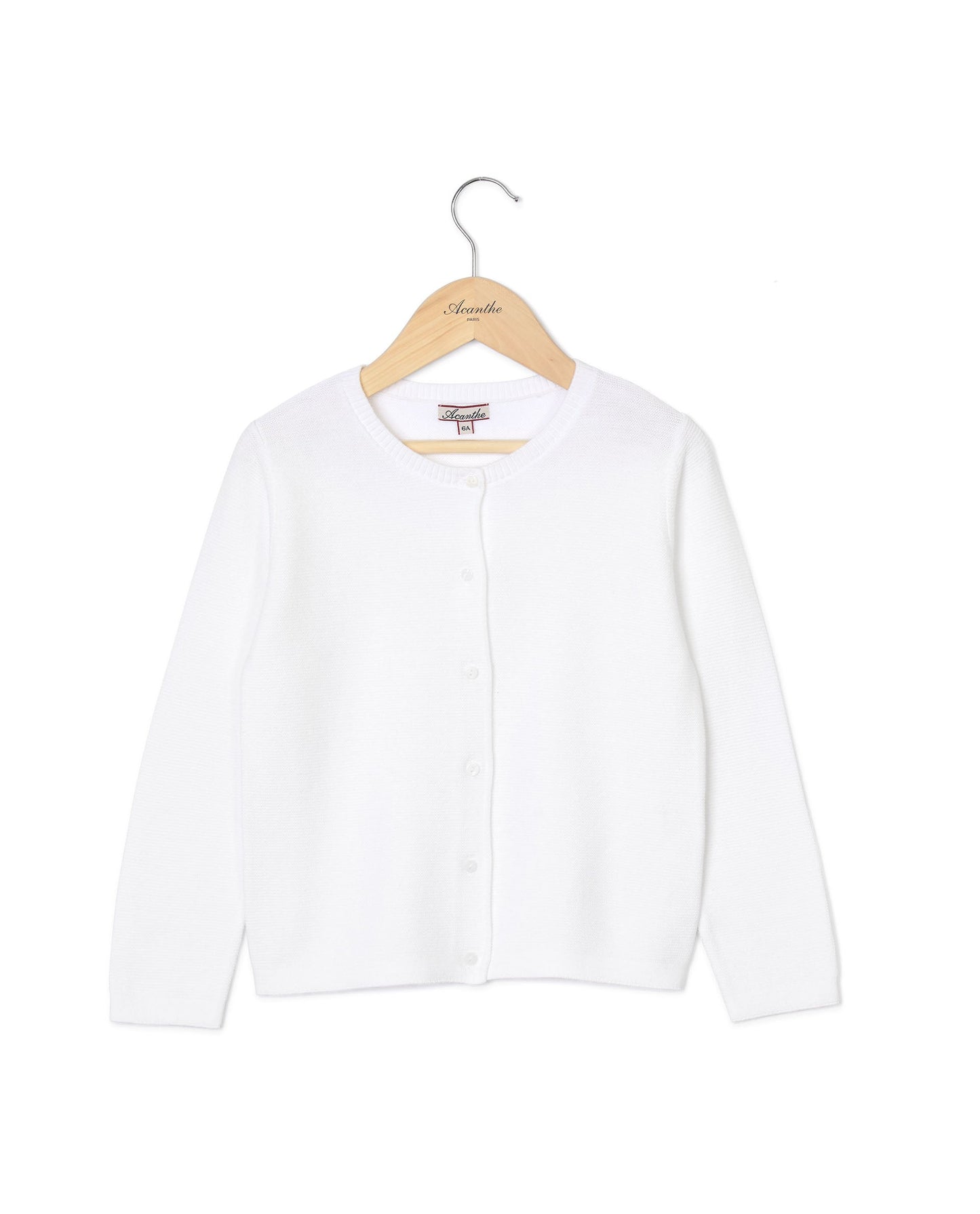 Cardigan point mousse blanc 3a-6a