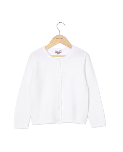 Cardigan point mousse blanc 3a-6a