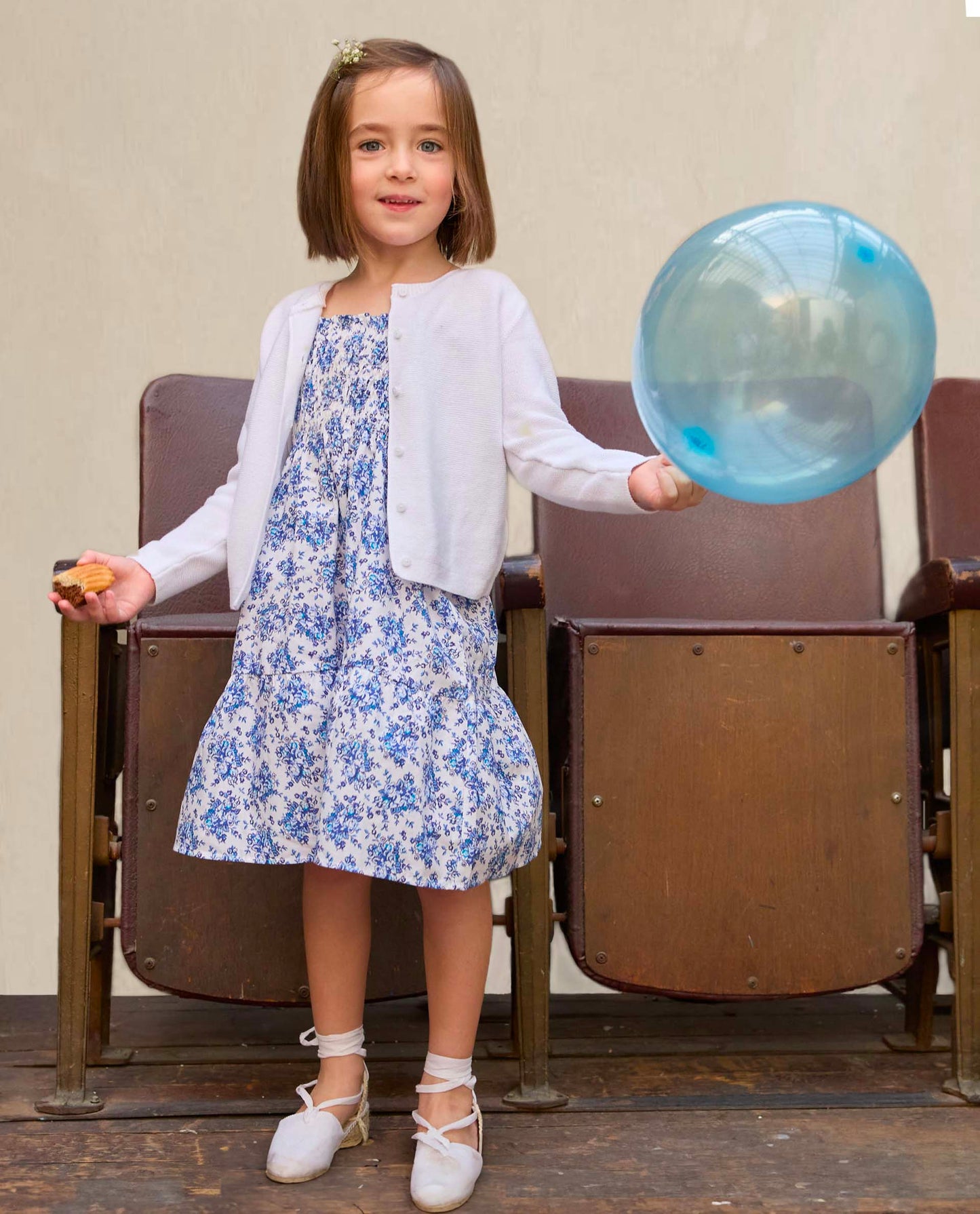 Cardigan point mousse blanc 3a-6a