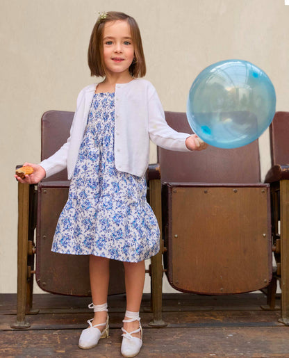 Cardigan point mousse blanc 3a-6a