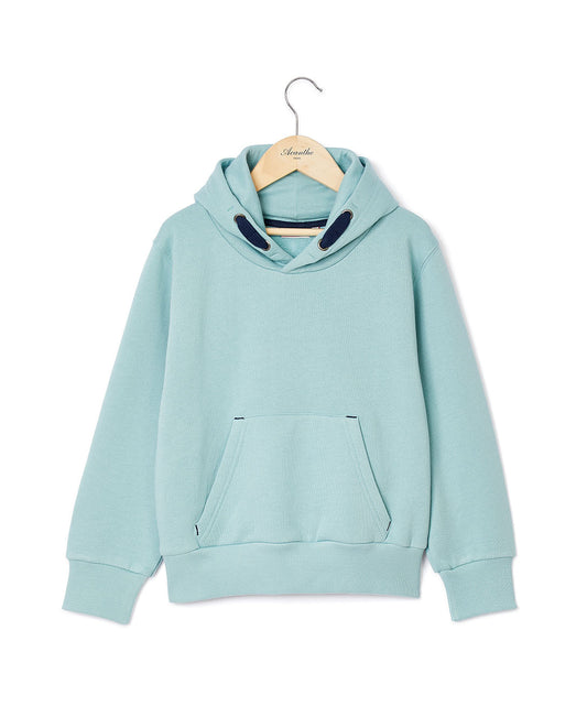 Sweat à capuche vert d'eau