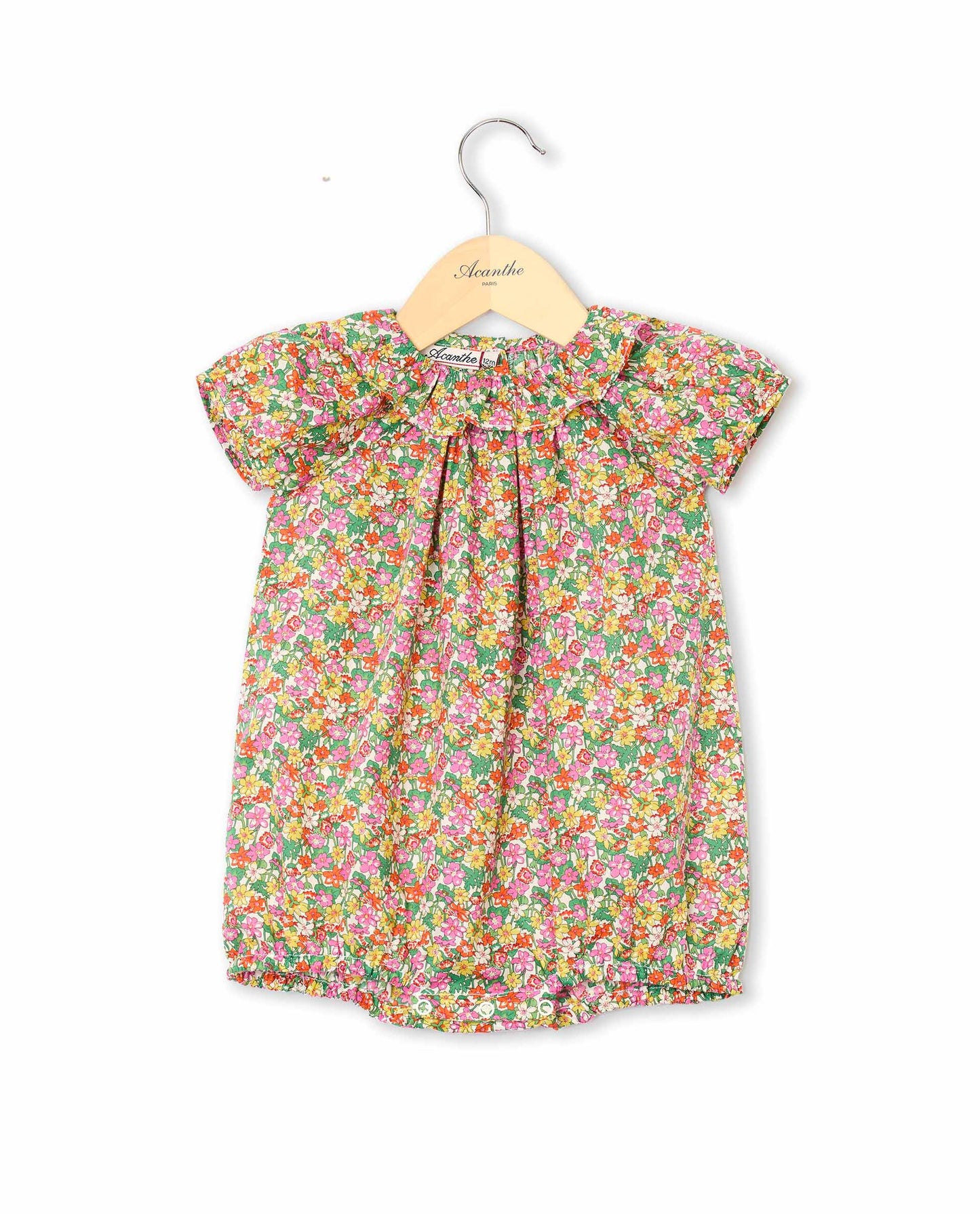 Barboteuse col volanté en tissu Liberty Isla Rose Gates