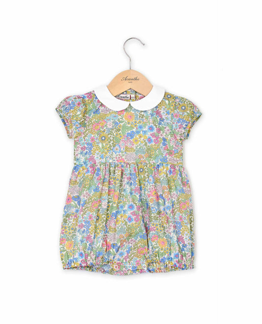 Barboteuse col rond en tissu Liberty Margaret Annie