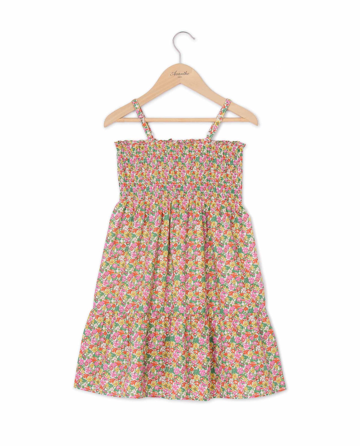 Robe smockée à bretelles en tissu Liberty Ilsa Rose Gates