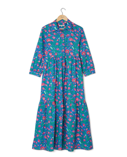 Robe longue volant en tissu Liberty Columbia Road