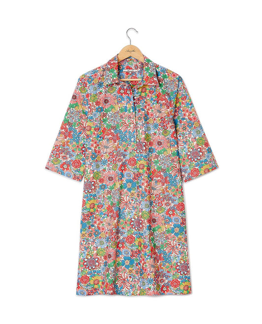 Robe évasée en tissu Liberty Rainbow Garden
