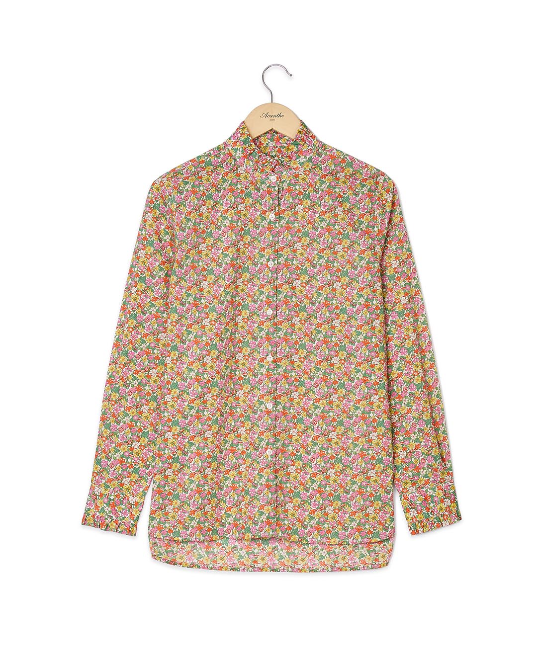 Chemisier col et poignets à volants en tissu Liberty Isal Rose Gates