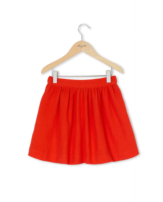 Jupe gaze de coton rouge