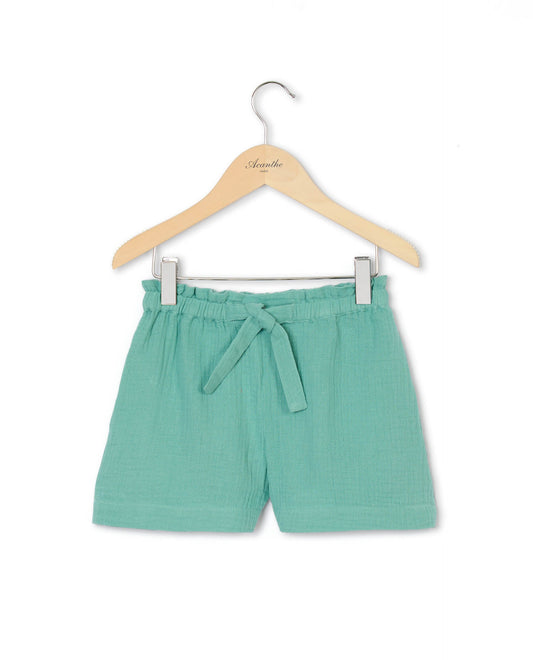 Short gaze de coton aqua