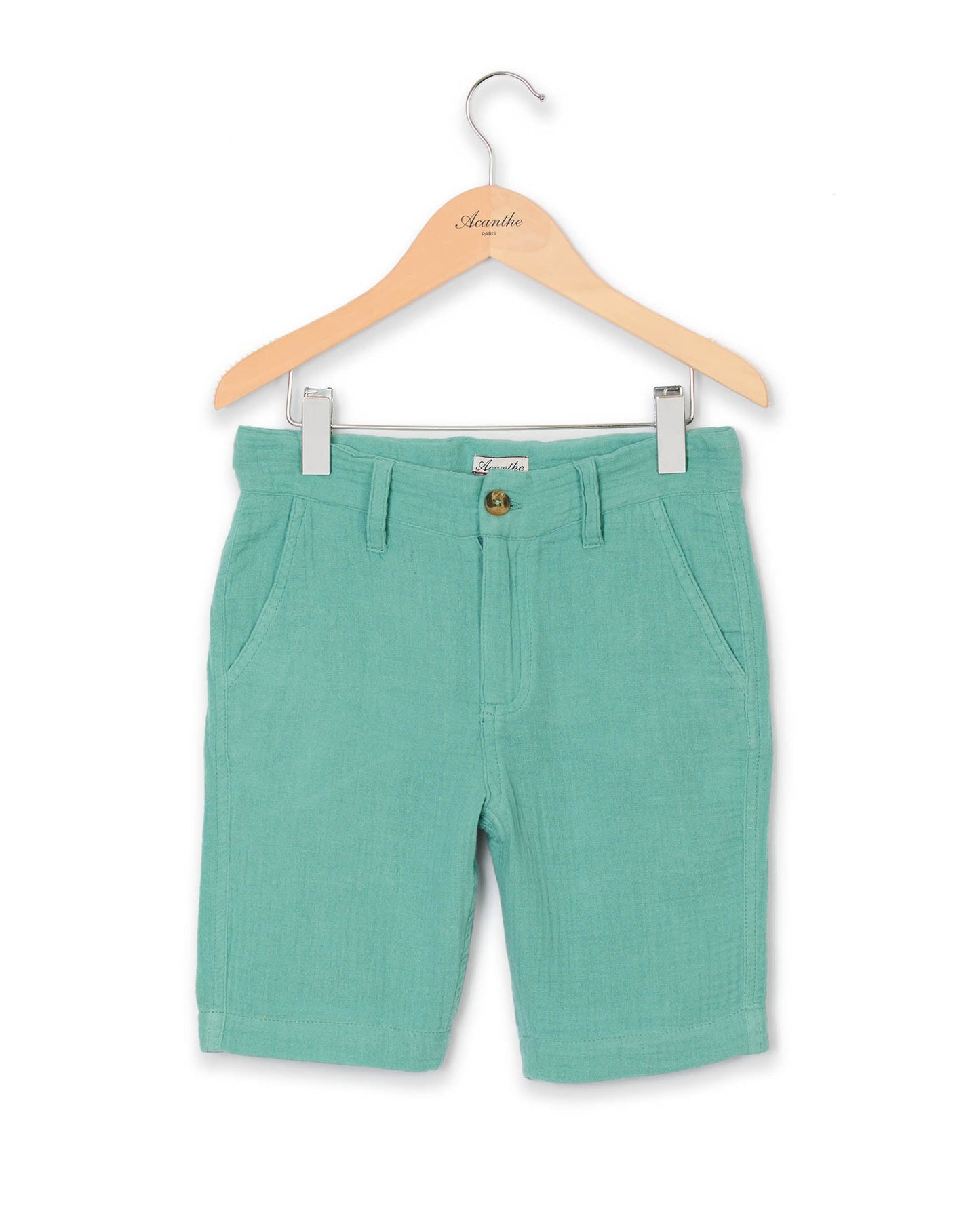 Bermuda gaze de coton aqua