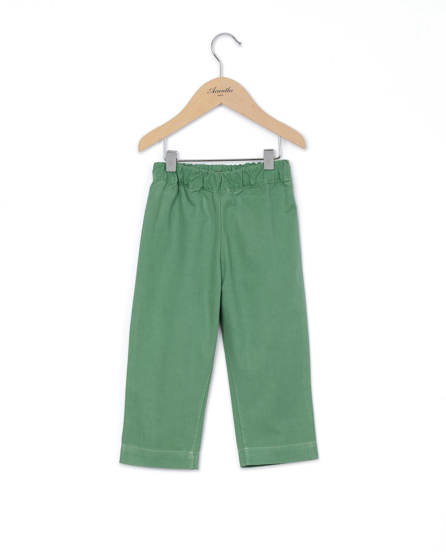 Pantalon twill coton vert