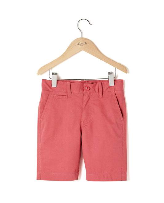 Bermuda twill coton framboise