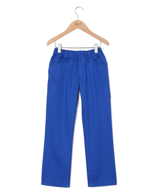 Pantalon boule twill coton bleu