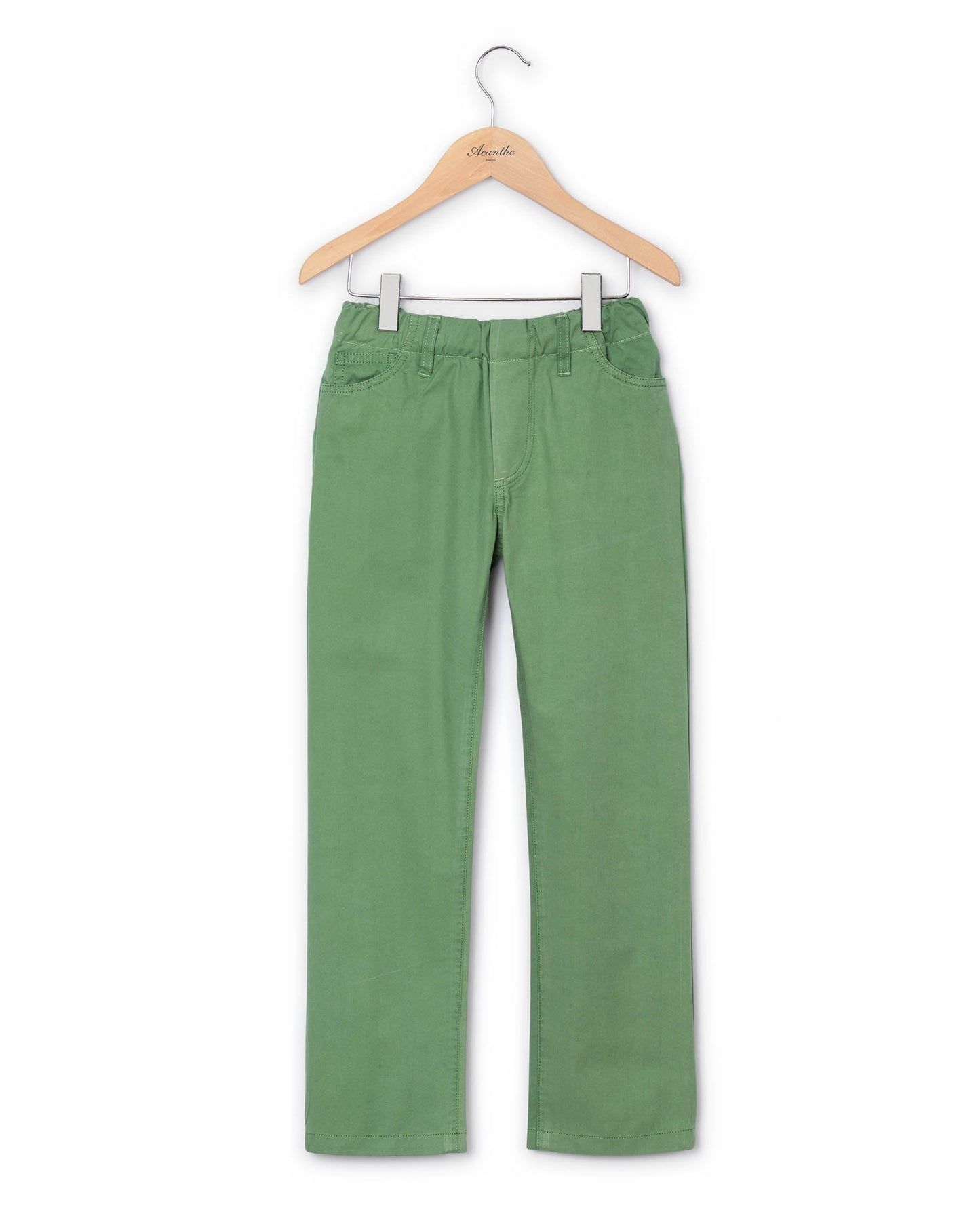 Pantalon boule twill coton vert