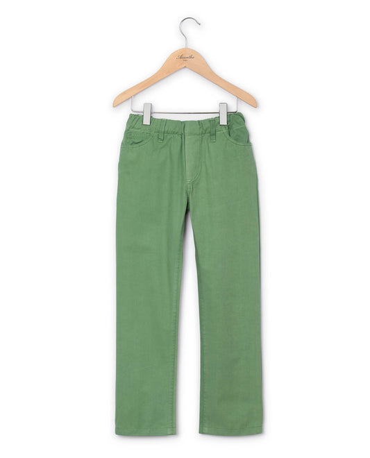 Pantalon boule twill coton vert