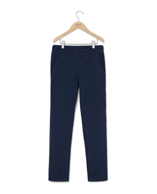 Pantalon twill coton marine