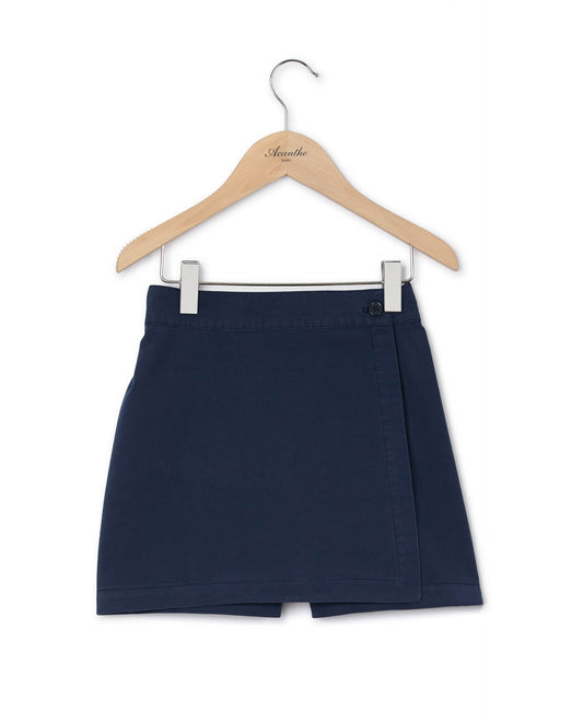 jupe-short twill coton marine