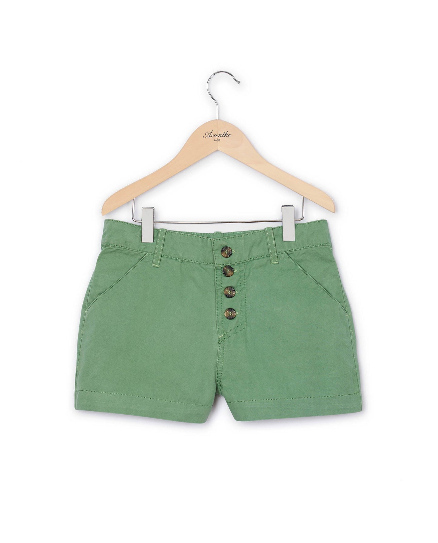 short twill coton vert