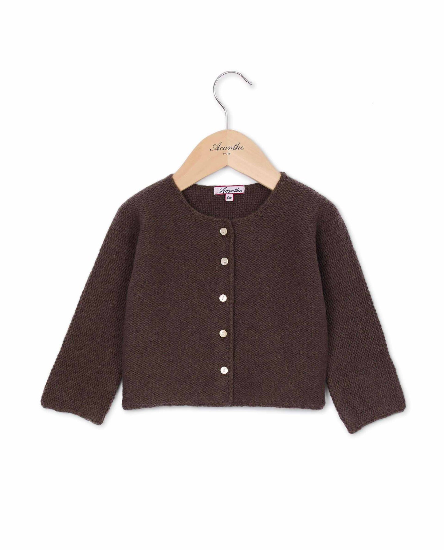 cardigan point mousse 100 lwl marron