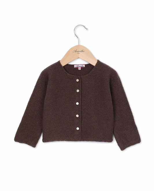 cardigan point mousse 100 lwl marron