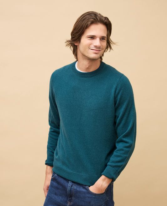pull col rond 100 cachemire Vert